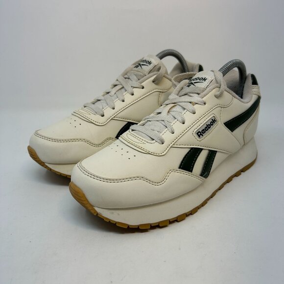 Reebok Harman Women’s Classic Style White- Chalk-Green Cushioned Sneakers 8 - Picture 6 of 10